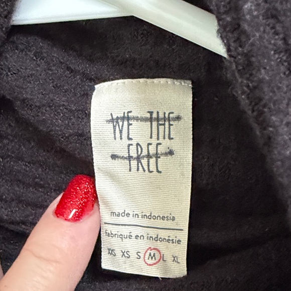 NWT We The Free Women's Black Waffle Knit Tunic Size M - Picture 2 of 6